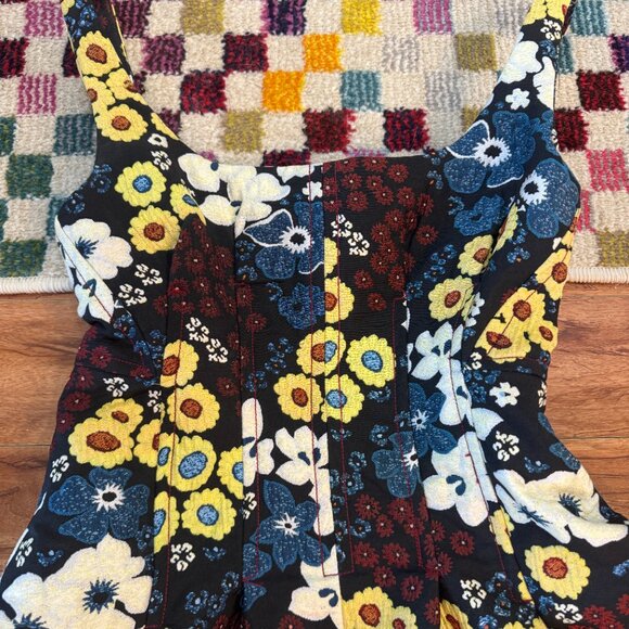 Anthropologie Maeve Marigold Midi Quilted Flowers Dress sz 4 - Picture 6 of 8